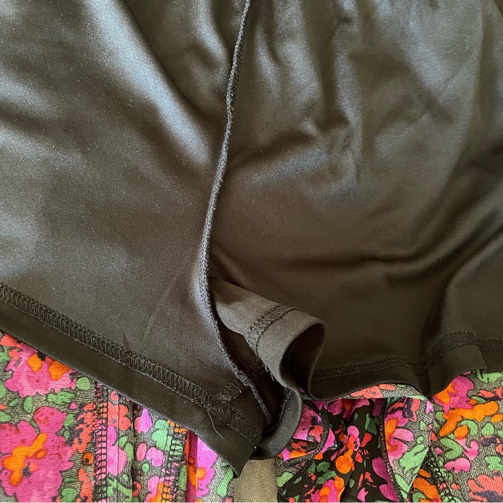 Floral Sleeveless Skort Set in Black with Pink & Orange Flowers - Picture 7 of 7